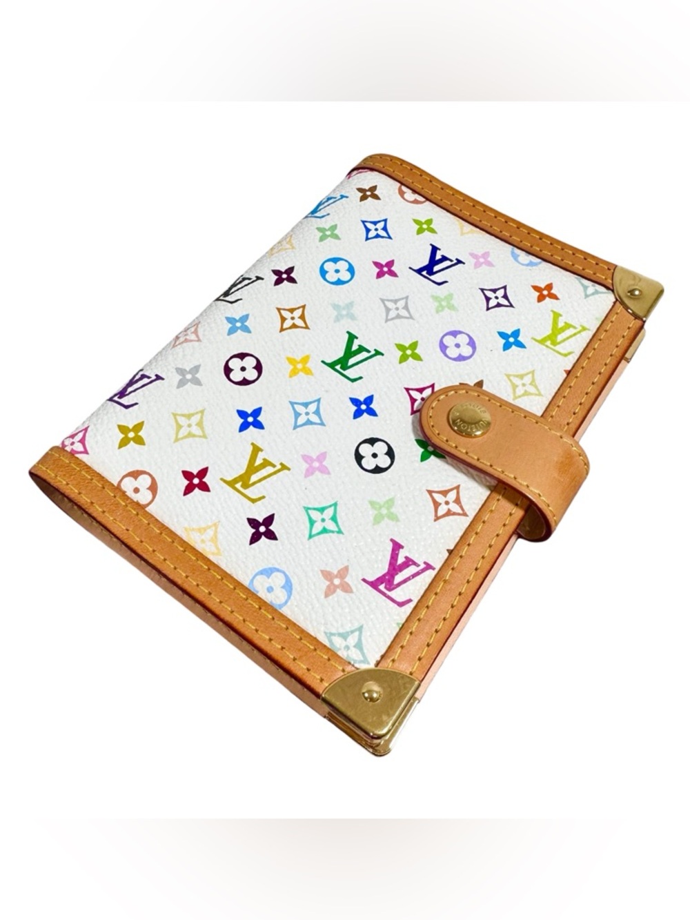 Louis Vuitton Murakami Multicolor White Leather Agenda PM w.Dust Bag & Stickers - Picture 10 of 16